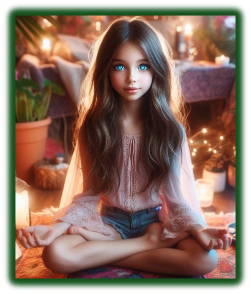picture of young girl in a yoga sitting pose